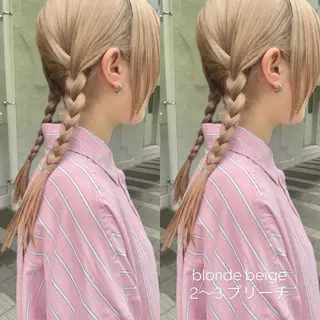 カラー 🎗️ブリーチ 🎗️ダブルカラーのヘアスタイル