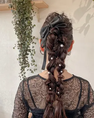 ロング ヘアアレンジ cut/nail ▫️イチカ🌻のネイルデザイン