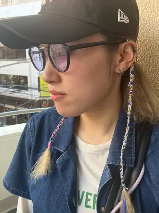 セミロング 韓国エクステ／羽エク ダブルスキル💛のヘアスタイル