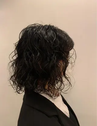 ショート パーマ 切りっぱなしBOB 職人💜Anzuのヘアスタイル