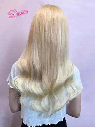 ロング カラー ヘアアレンジ チビ編み込みエクステ シールEXどぅ〜すのヘアスタイル