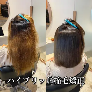 セミロング カラー パーマ ブリーチ縮毛矯正/ デサキ ショウヘイのヘアスタイル