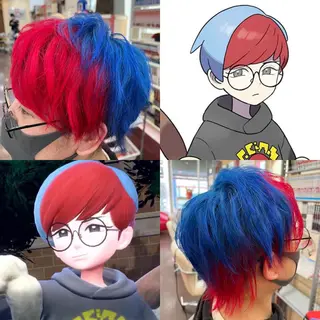 ショート カラー メンズ まさき✂︎ブリーチ／ デザインカラーのヘアスタイル