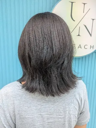 ミディアム 髪質改善＆白髪ぼかし カラー♡店長みやけ♡のヘアスタイル