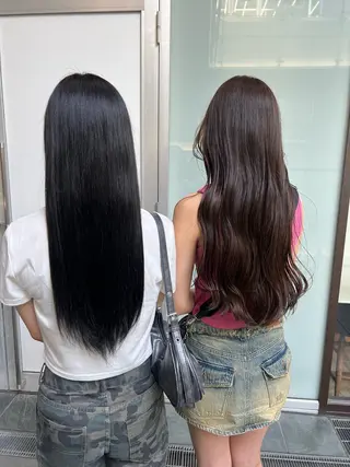 ロング カラー 田中 蘭菜のヘアスタイル