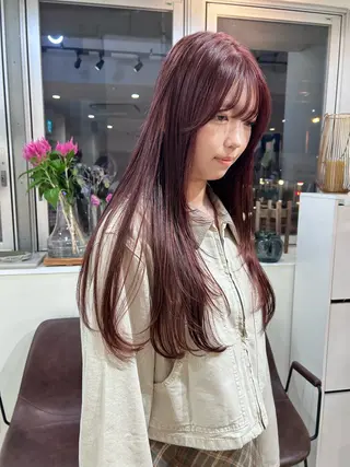 ロング みうら ありさのヘアスタイル