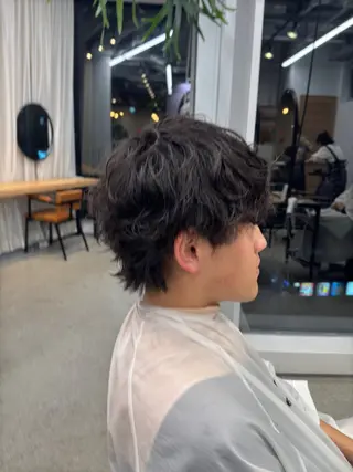 ミディアム メンズ シャドウパーマ No.1うえちりくのヘアスタイル