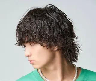 セミロング パーマ ヘアアレンジ メンズ fifth 石川 凪のヘアスタイル