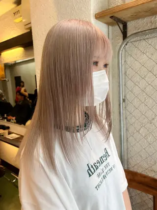 ミディアム カラー ハイトーンを育てる ブリーチカラー/牧原のヘアスタイル