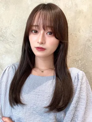 セミロング カラー 顔周り/くびれヘア 韓国ヘア💕風間るなのヘアスタイル