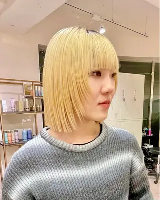 ミディアム カラー ショート/ボブ/ 透明感カラー/ほのかのヘアスタイル