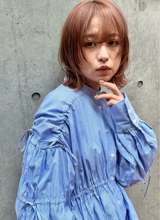 ミディアム カラー 髪質改善 中川　翔のヘアスタイル