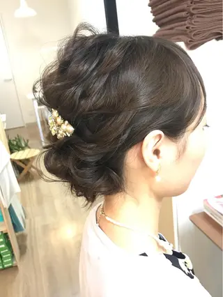 セミロング ヘアアレンジ 早朝✨ヘアセット 着付け/清水玲歌のヘアスタイル