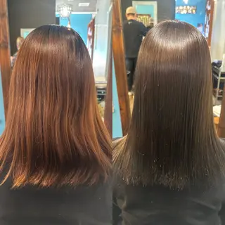 セミロング カラー 安達 望のヘアスタイル