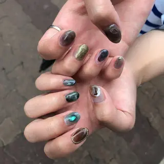 ロング カラー ヘアアレンジ キッズ ネイル マツエク・マツパ 福田 加奈のネイルデザイン