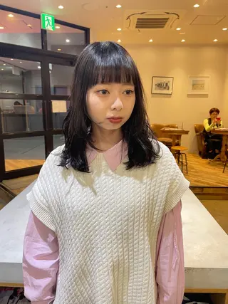 セミロング 透明感ニュアンス 柔らかstyle🤍のヘアスタイル