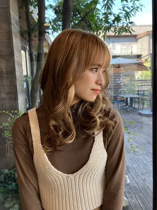 セミロング 赤み消しカラー 🩵かりんのヘアスタイル
