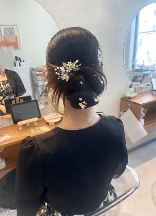 ロング お呼ばれヘア/セット /ヘアアレンジ/れいのヘアスタイル