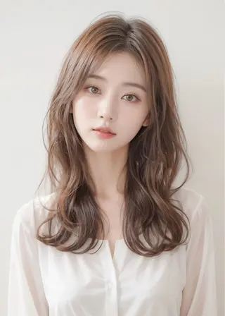 セミロング 大人可愛いレイヤー 大田のヘアスタイル