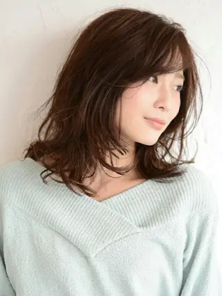 ミディアム セミロング カラー パーマ 🌸銀座一丁目/美髪 矯正🌸山田 隆介のヘアスタイル