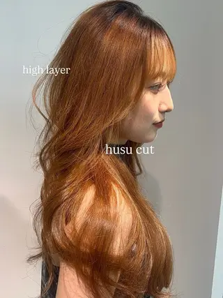 ロング 💖しの💖韓国ヘア レイヤーカットのヘアスタイル