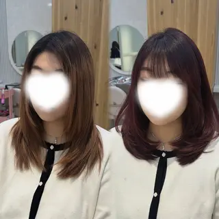 セミロング レイヤー/顔周り /韓国ヘア/TAKUのヘアスタイル