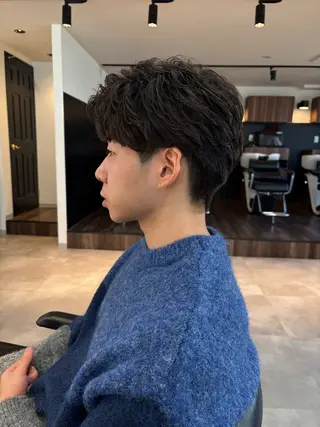 パーマ メンズ 保立/フェザーパーマ /メンズカット千葉のヘアスタイル