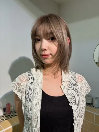 ミディアム カラー sakura🌸 レイヤー/韓国ヘアのヘアスタイル