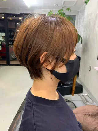 ショート カラー パーマ ヘアアレンジ ショートカット fropeのヘアスタイル