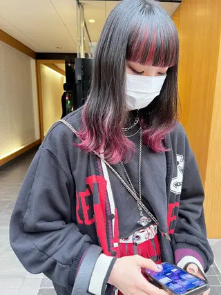 ミディアム カラー 堺 鳳 ママ美容師 yukariのヘアスタイル