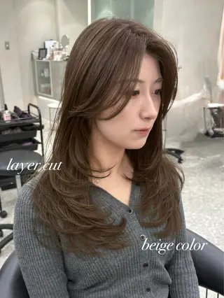 セミロング ヘアアレンジ fumika🎀 ベージュのヘアスタイル