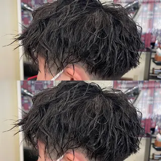 ショート パーマ メンズ 堀江/レイヤーカット /髪質改善のヘアスタイル