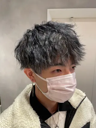 ショート カラー ヘアアレンジ メンズ 渋谷レイヤーカット/ 暖色艶カラー🩵高橋のヘアスタイル