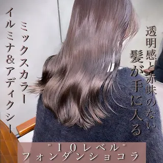 ロング カラー ヘアアレンジ 透明感カラー×小 顔レイヤー♡ヒデさんのヘアスタイル