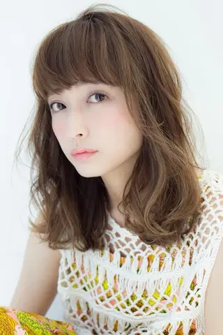 ミディアム セミロング ロング カラー パーマ 内藤 達也のヘアスタイル