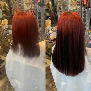 ロング カラー ヘアアレンジ 🌈派手髪エクステ ブレイズ🌈ひろとのヘアスタイル