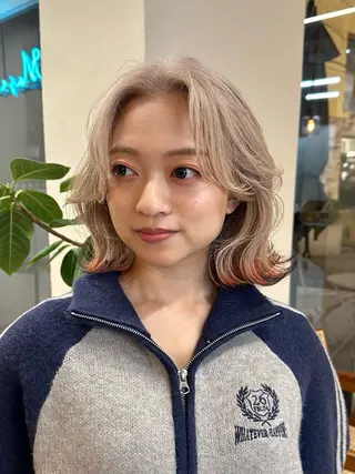 ミディアム カラー ハイトーン×似合わせ 🌱中川慎之介のヘアスタイル