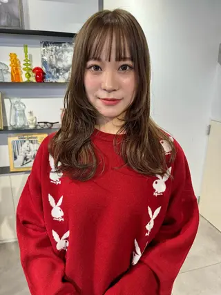 ロング カラー 顔周りカット/透明感 カラー✂️MEIのヘアスタイル