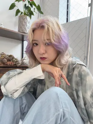 ロング カラー ☁️かずき☁️青.紫 推し活カラー💫のヘアスタイル