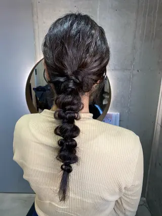 ミディアム カラー ヘアアレンジ フリーランス美容師 MIZUKIのヘアスタイル