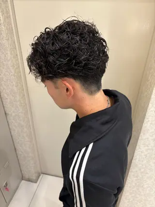 ショート パーマ 本厚木パーマ&ブリー チMEN'Sショートのヘアスタイル
