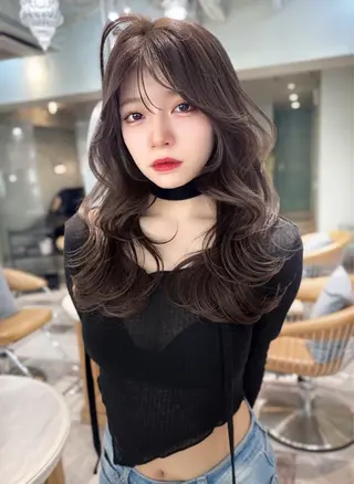 セミロング カラー 木屋元一/透明感 /前髪/ショートボブのヘアスタイル