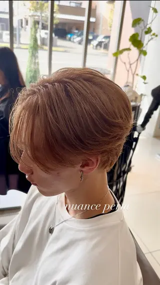 ミディアム 海外風センターパート 健人のヘアスタイル