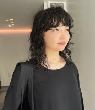 ミディアム パーマ ボブパーマ/パーマ ウルフパーマのヘアスタイル