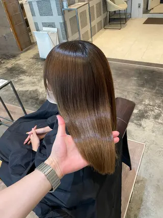 セミロング 梅田髪質改善 韓国カット/星野綾哉のヘアスタイル