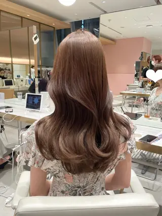 ロング カラー ヘアアレンジ 🤎小顔レイヤー /ベージュ🤎友香のヘアスタイル