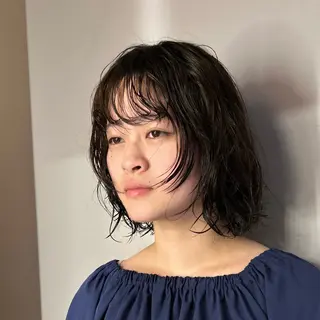 ミディアム カラー パーマ 🌿ボブ パーマ高橋啓太🌿のヘアスタイル