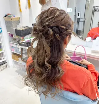 セミロング ヘアアレンジ エクステ専門店AIM /百花のヘアスタイル
