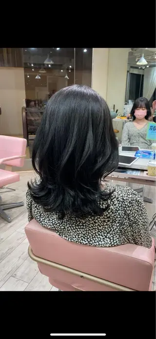 ミディアム カラー 顔まわりカット🌟 くびれヘア/寺門遥輝のヘアスタイル