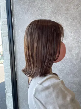 ミディアム カラー たなか りなのヘアスタイル